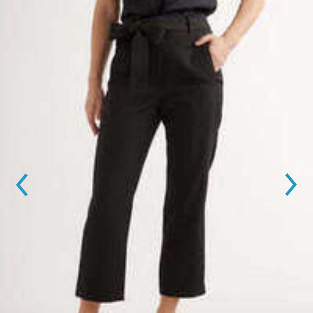Quince stretch crepe paperbag women’s pants size S, black ankle pants NWT